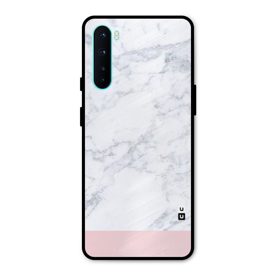 Pink White Merge Marble Metal Back Case for OnePlus Nord