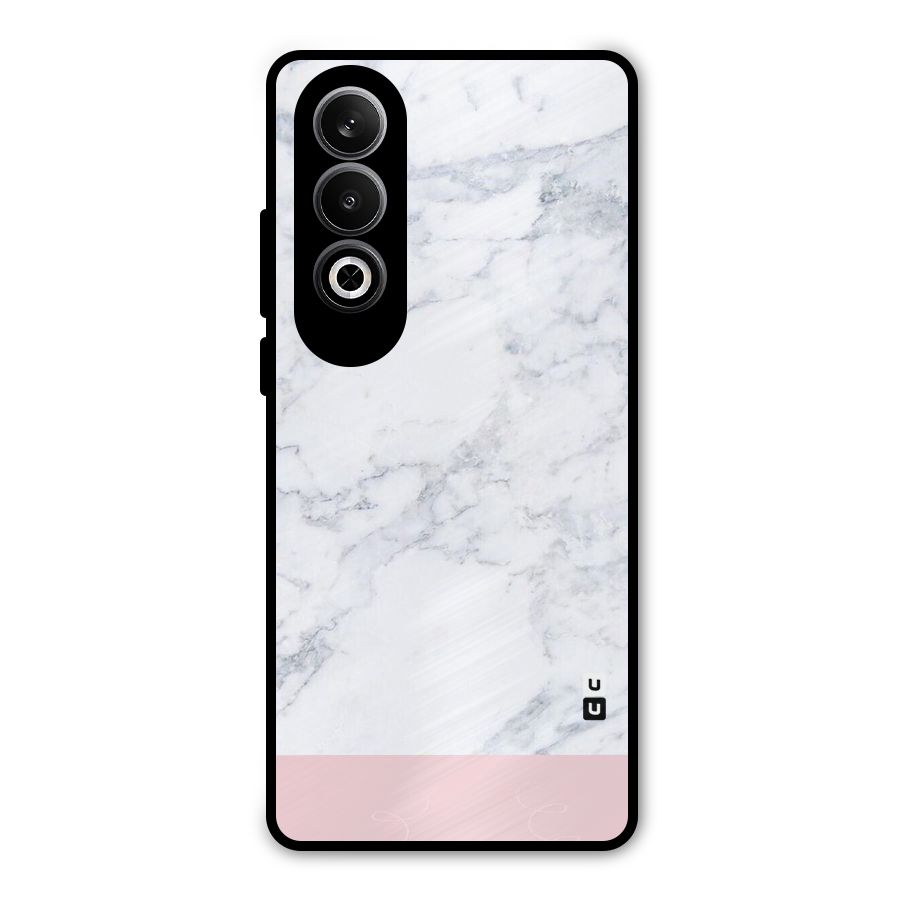 Pink White Merge Marble Metal Back Case for OnePlus Nord CE4