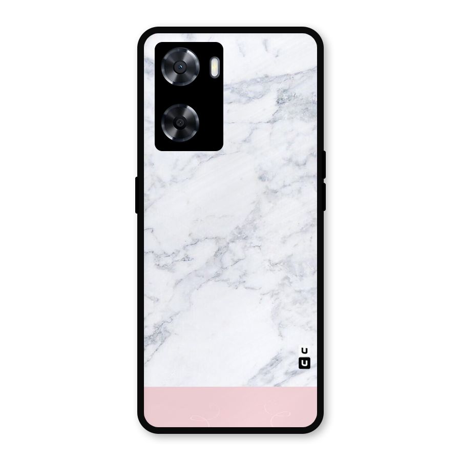 Pink White Merge Marble Metal Back Case for Oppo A77
