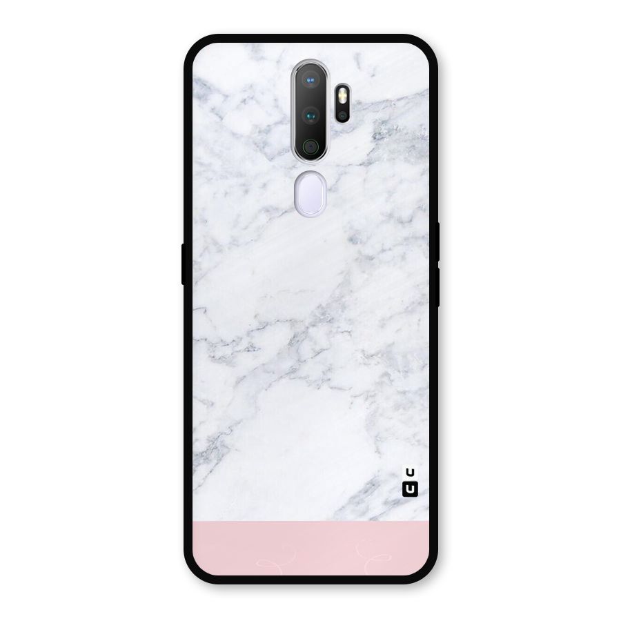 Pink White Merge Marble Metal Back Case for Oppo A9 (2020)