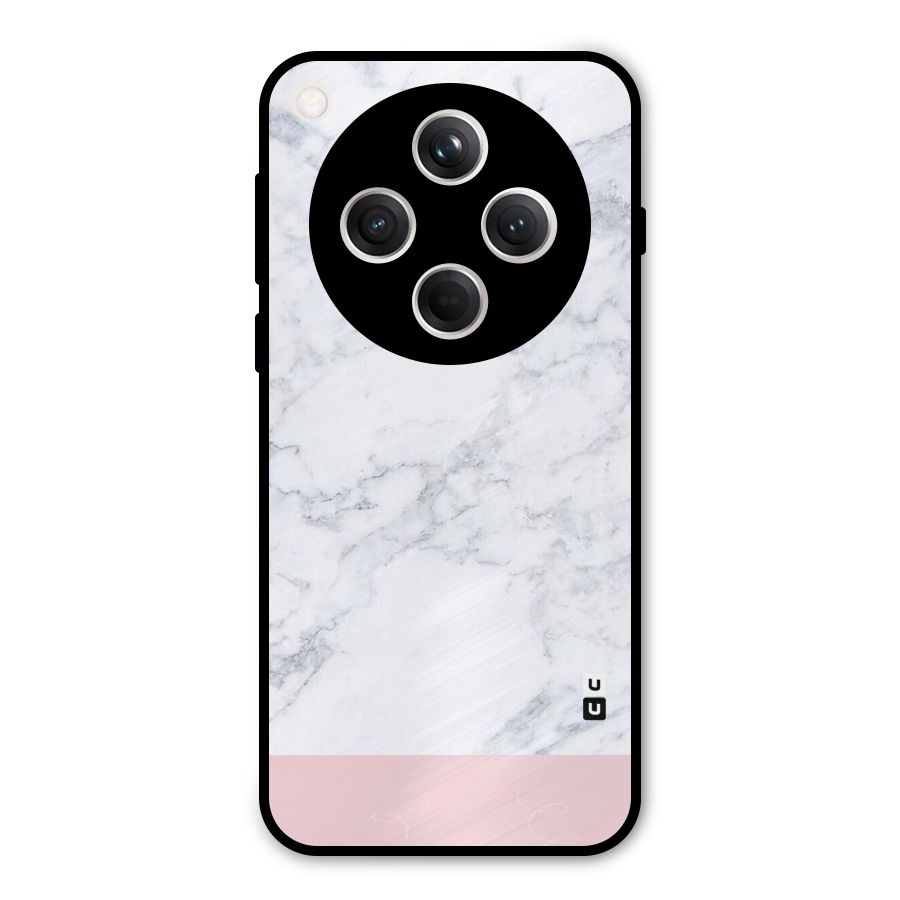 Pink White Merge Marble Metal Back Case for Oppo Find X8