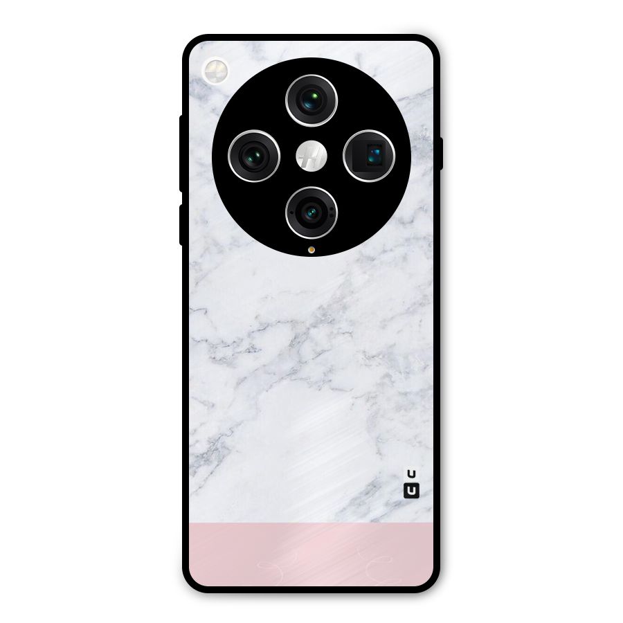 Pink White Merge Marble Metal Back Case for Oppo Find X8 Pro