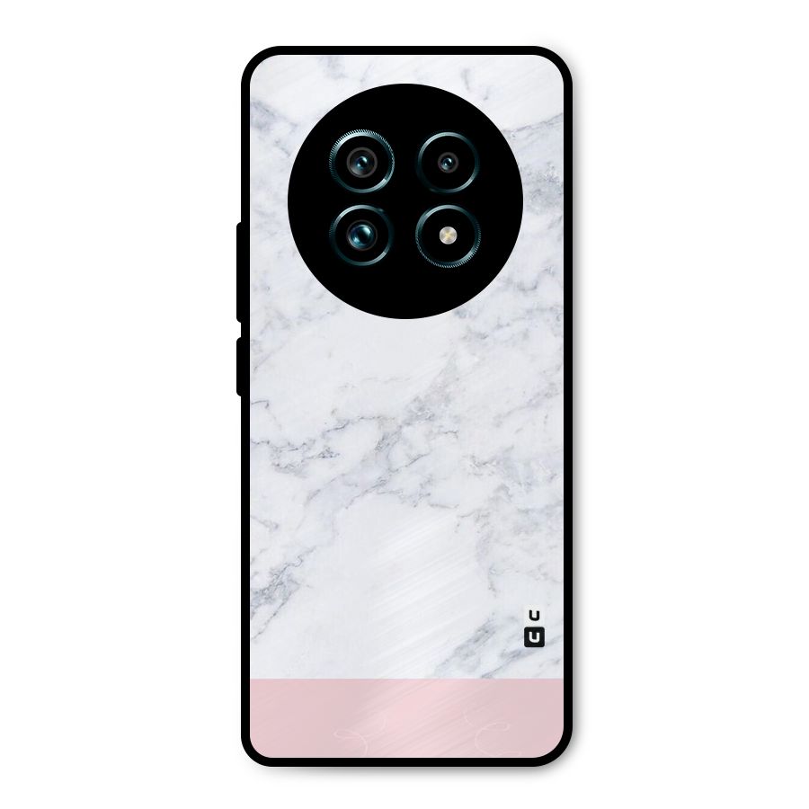 Pink White Merge Marble Metal Back Case for Realme 13 Pro Plus