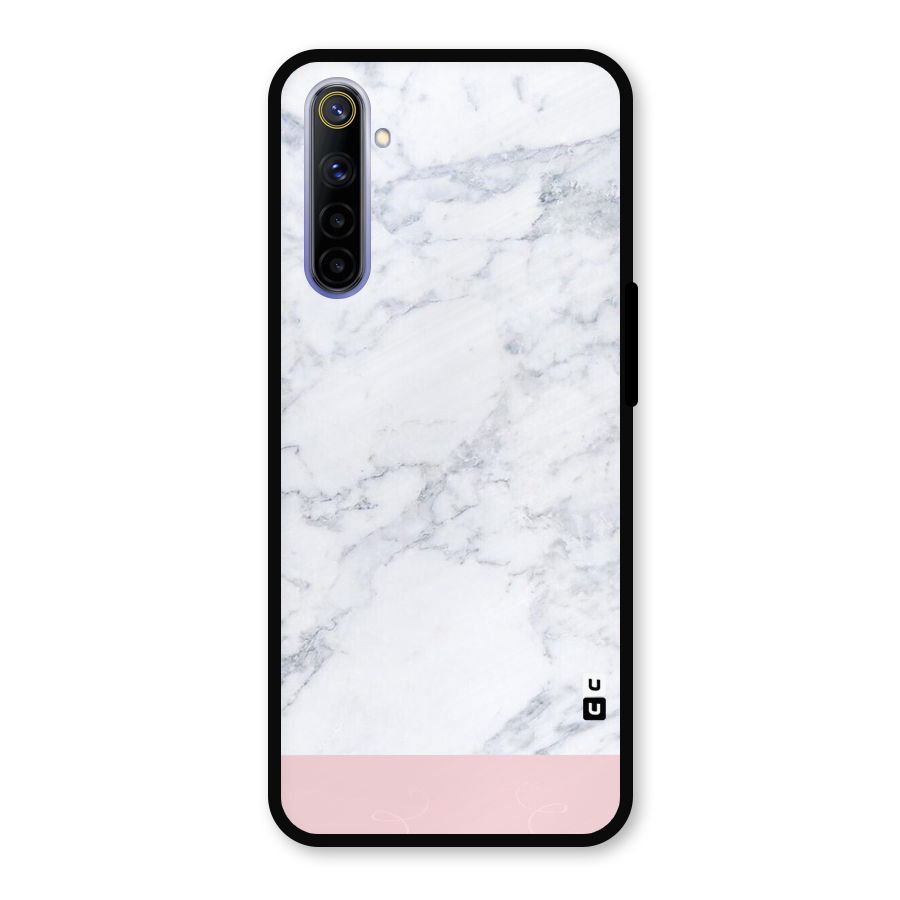 Pink White Merge Marble Metal Back Case for Realme 6i
