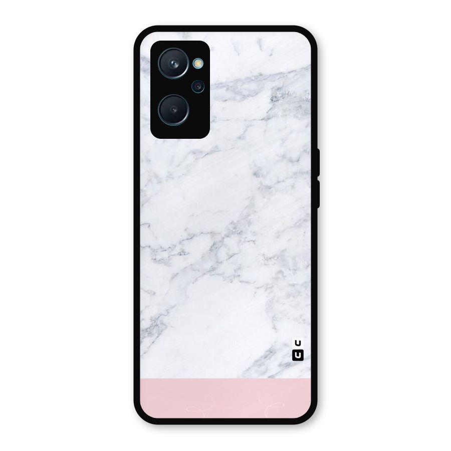 Pink White Merge Marble Metal Back Case for Realme 9i