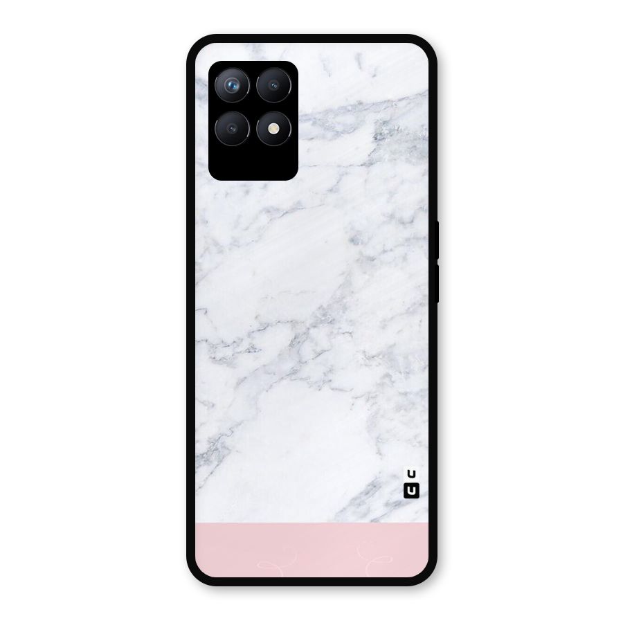 Pink White Merge Marble Metal Back Case for Realme Narzo 50