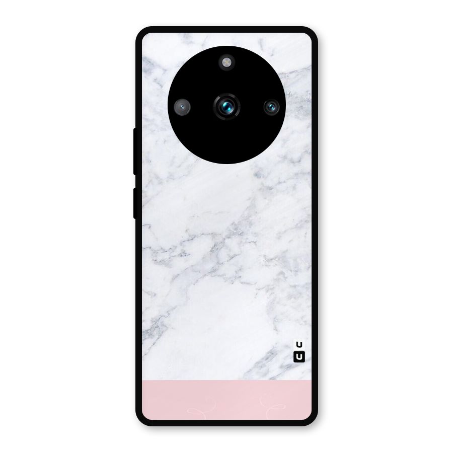 Pink White Merge Marble Metal Back Case for Realme Narzo 60 Pro