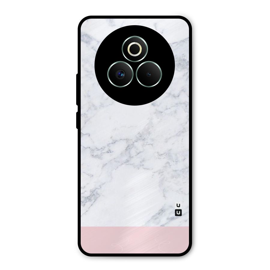 Pink White Merge Marble Metal Back Case for Realme P3 Pro