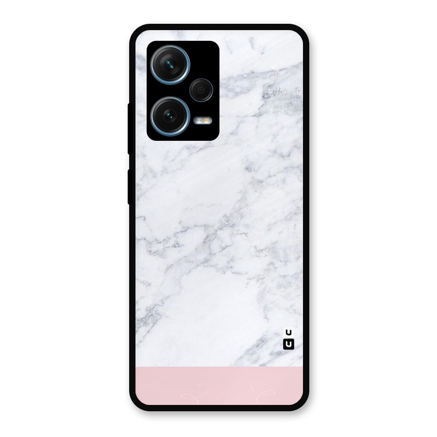 Pink White Merge Marble Metal Back Case for Redmi Note 12 Pro Plus 5G