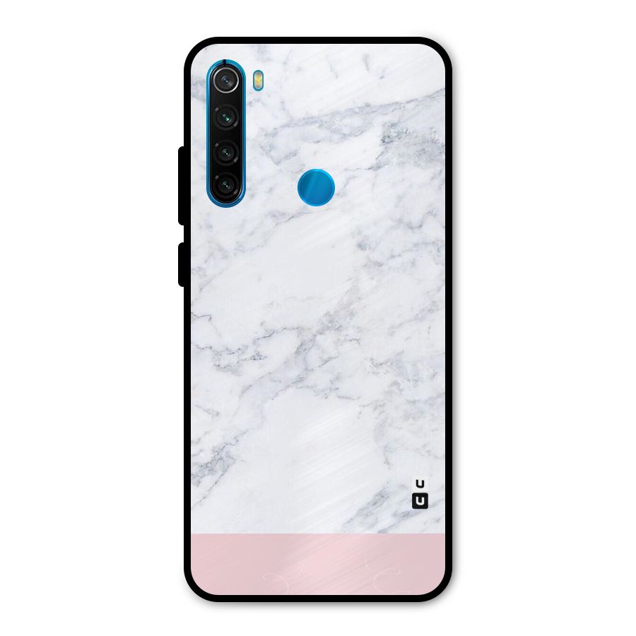 Pink White Merge Marble Metal Back Case for Redmi Note 8