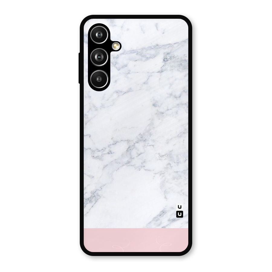 Pink White Merge Marble Metal Back Case for Samsung Galaxy M54