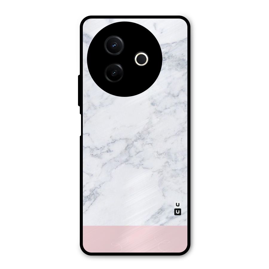 Pink White Merge Marble Metal Back Case for Vivo Y39