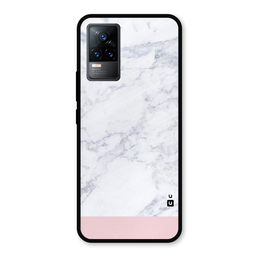 Pink White Merge Marble Metal Back Case for Vivo Y73