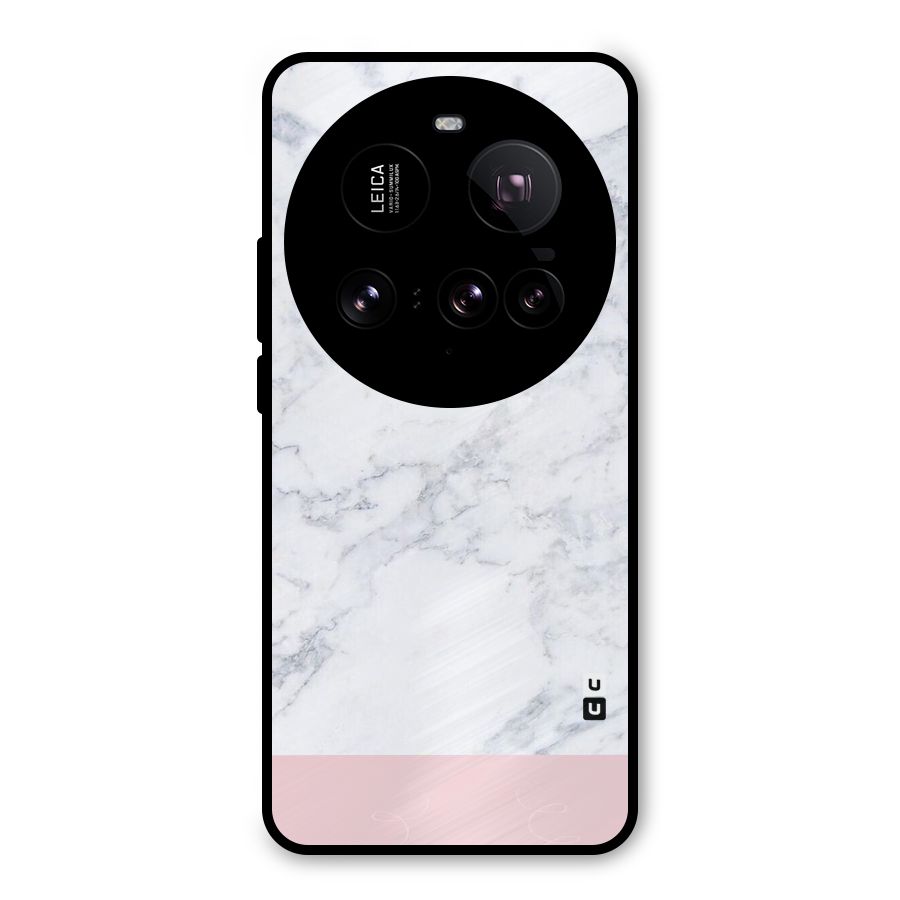 Pink White Merge Marble Metal Back Case for Xiaomi 15 Ultra