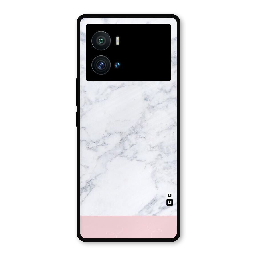 Pink White Merge Marble Metal Back Case for iQOO 9 Pro