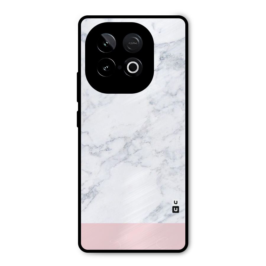Pink White Merge Marble Metal Back Case for iQOO Neo 10