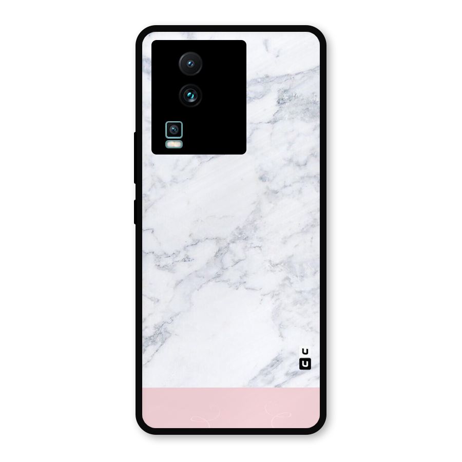 Pink White Merge Marble Metal Back Case for iQOO Neo 7 Pro