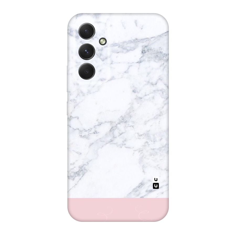 Pink White Merge Marble Original Polycarbonate Back Case for Galaxy A54