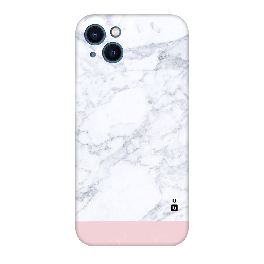 Pink White Merge Marble Original Polycarbonate Back Case for iPhone 13