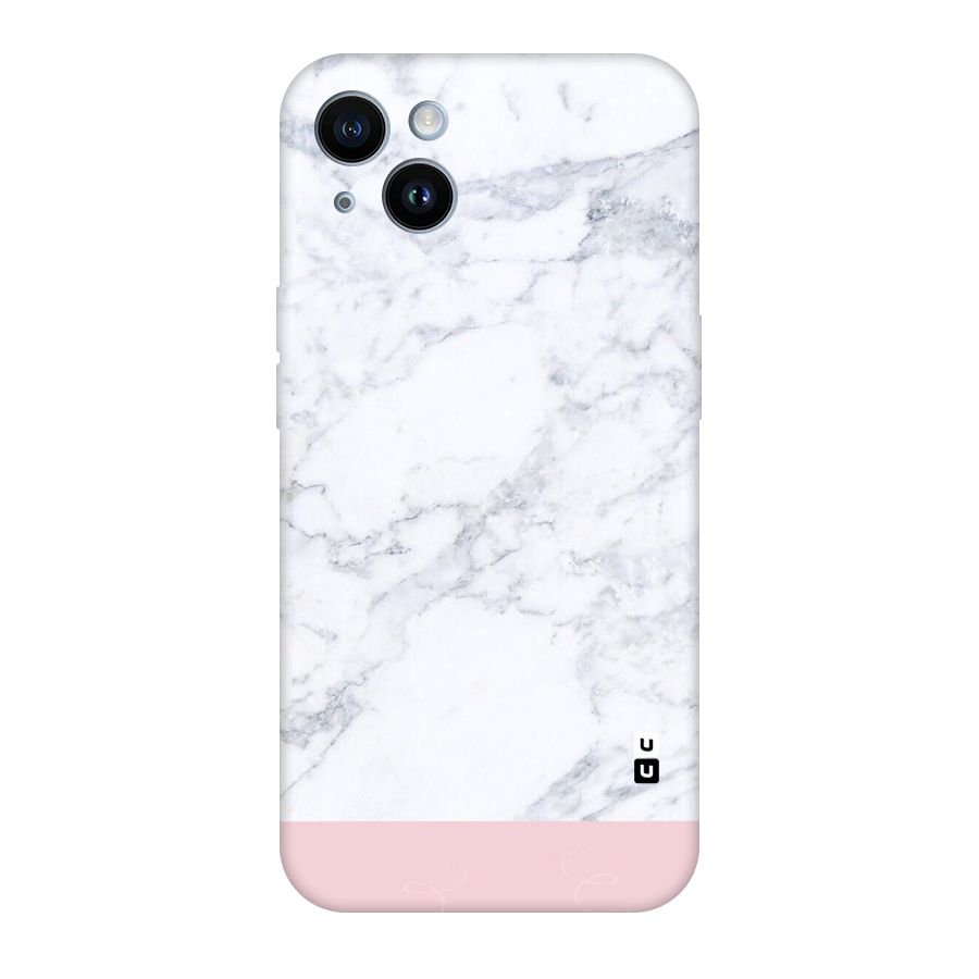Pink White Merge Marble Original Polycarbonate Back Case for iPhone 14