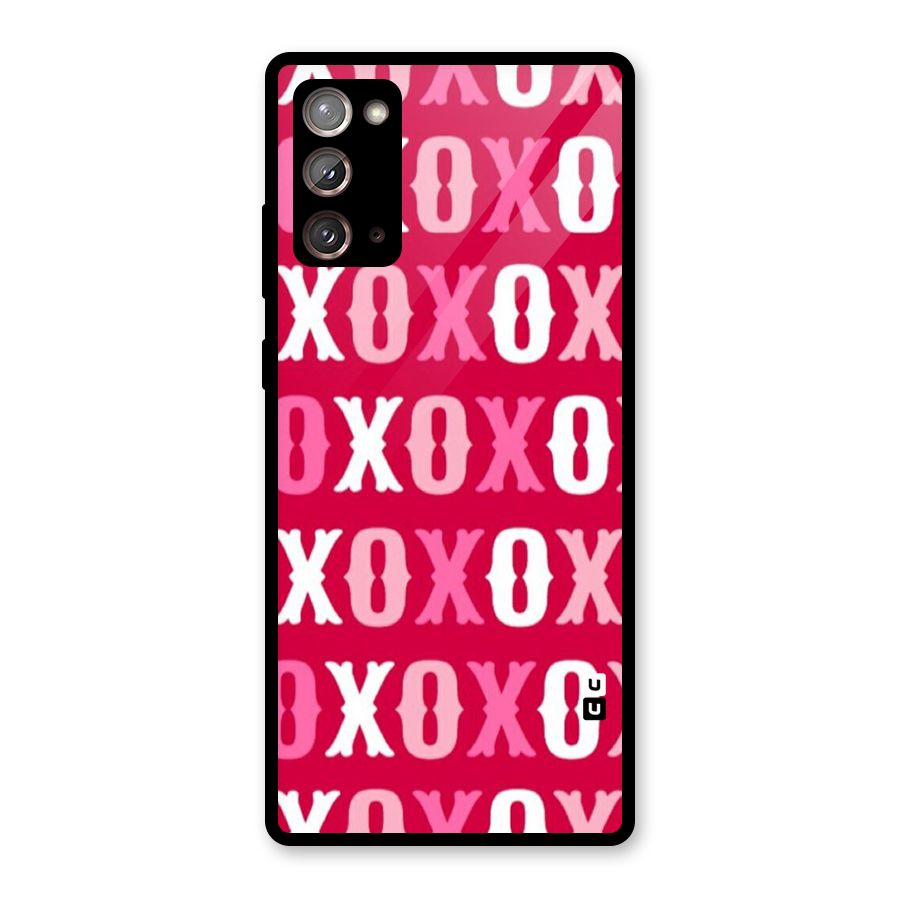 Pink White Xoxo Glass Back Case for Galaxy Note 20