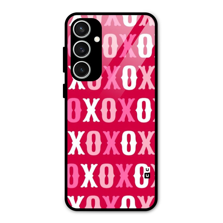 Pink White Xoxo Glass Back Case for Galaxy S23 FE