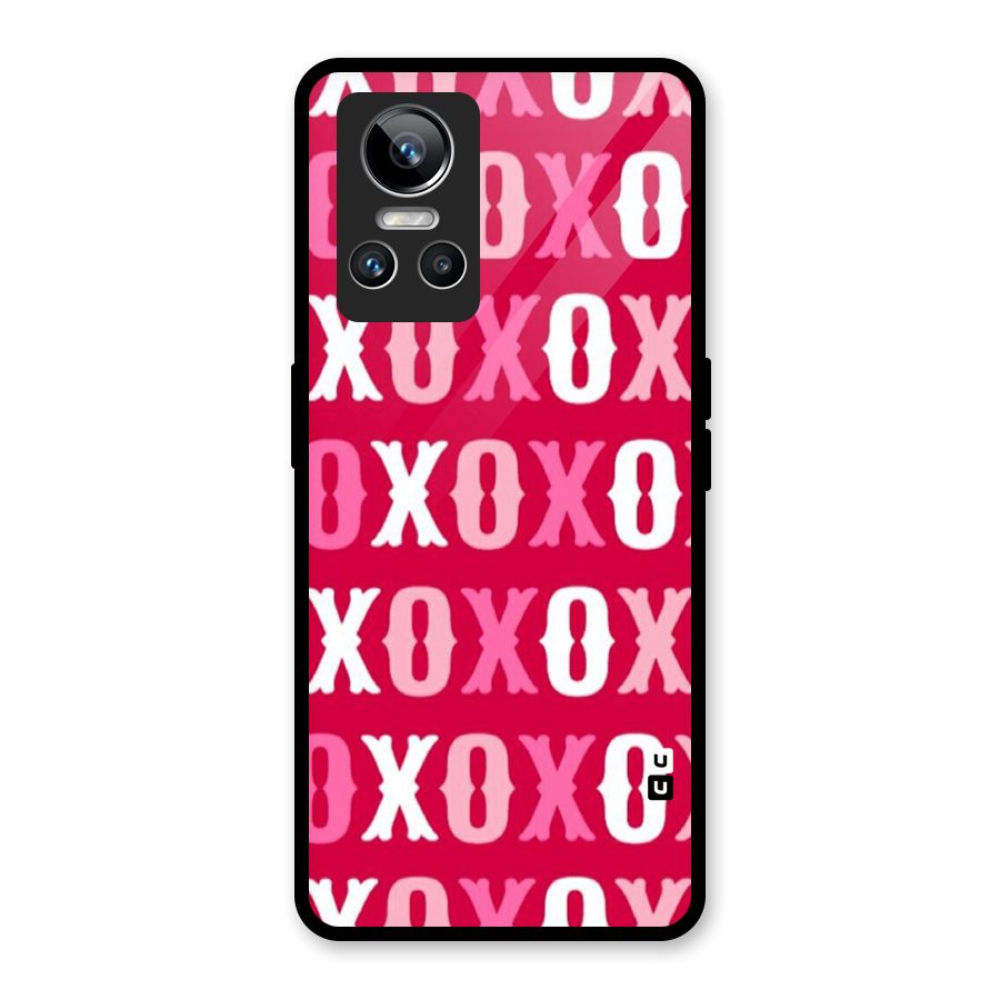 Pink White Xoxo Glass Back Case for Realme GT Neo 3