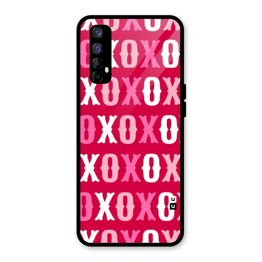 Pink White Xoxo Glass Back Case for Realme Narzo 20 Pro