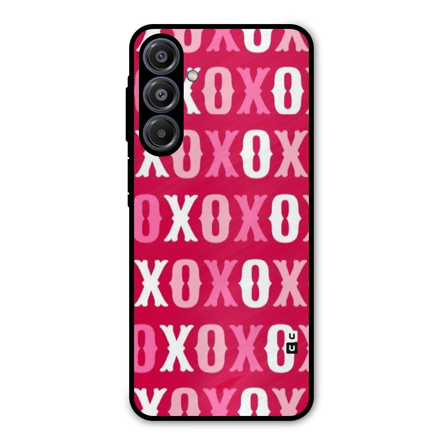 Pink White Xoxo Metal Back Case for Galaxy A16 5G