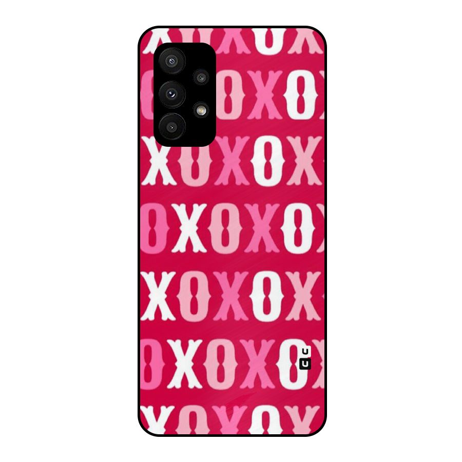 Pink White Xoxo Metal Back Case for Galaxy A23