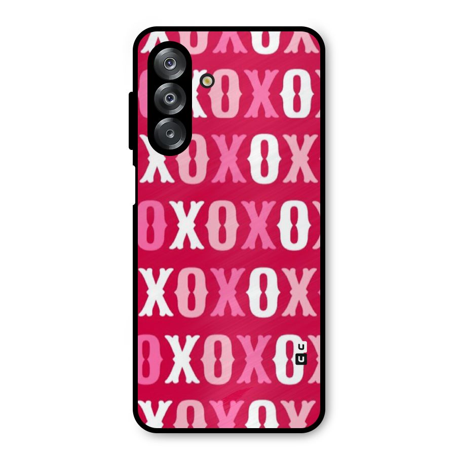 Pink White Xoxo Metal Back Case for Galaxy A26