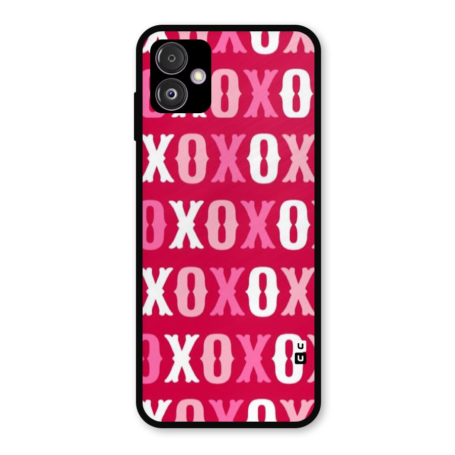 Pink White Xoxo Metal Back Case for Galaxy F14