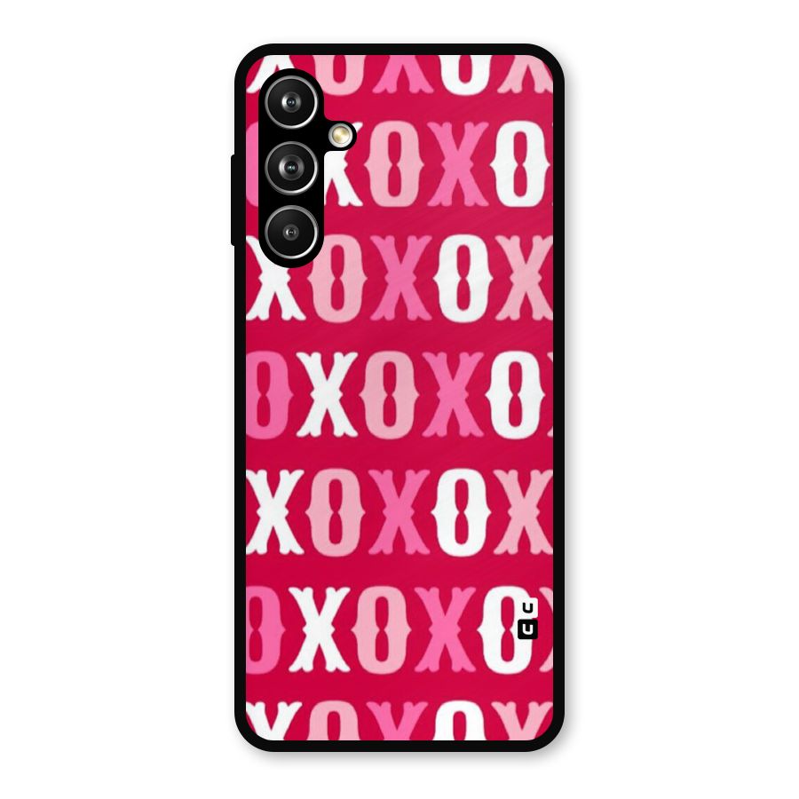 Pink White Xoxo Metal Back Case for Galaxy F54