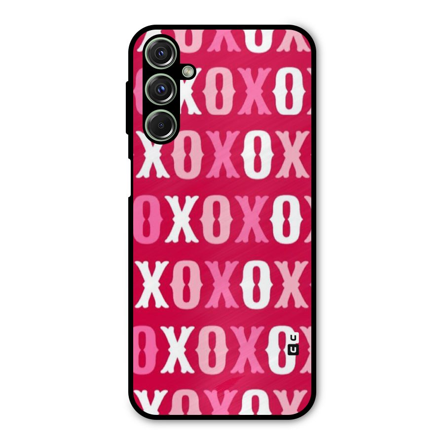 Pink White Xoxo Metal Back Case for Galaxy M34