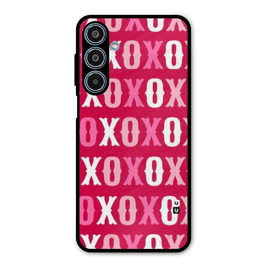 Pink White Xoxo Metal Back Case for Galaxy M35