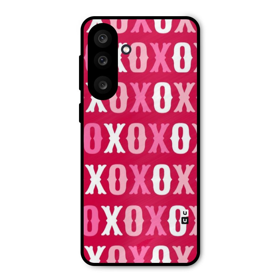 Pink White Xoxo Metal Back Case for Galaxy M56