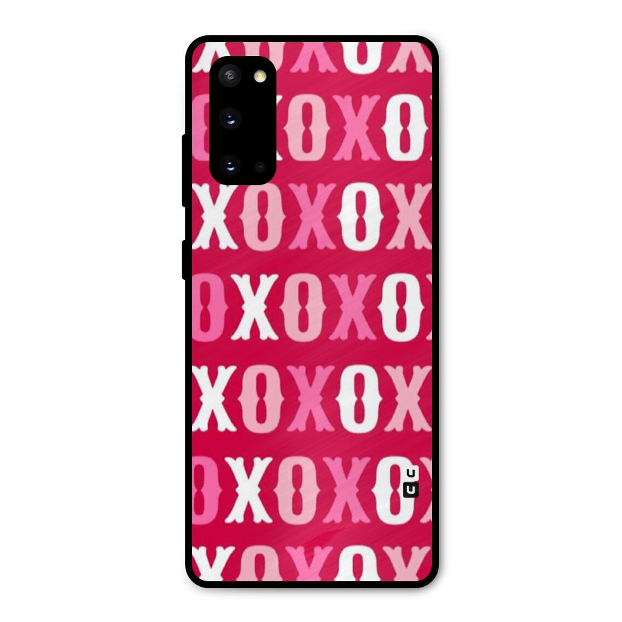 Pink White Xoxo Metal Back Case for Galaxy S20