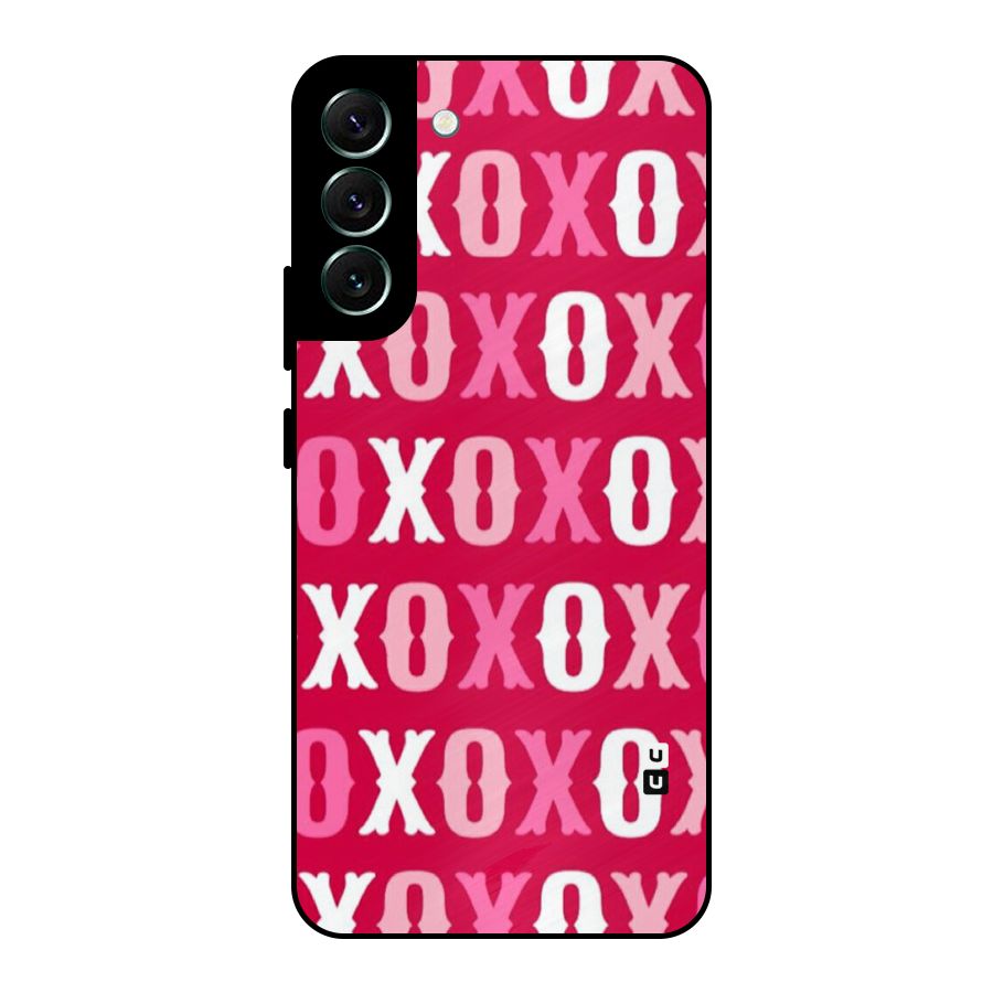 Pink White Xoxo Metal Back Case for Galaxy S22 Plus 5G