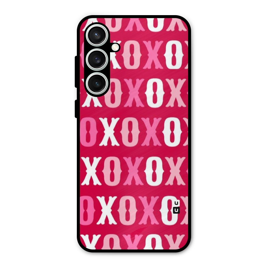 Pink White Xoxo Metal Back Case for Galaxy S23 FE
