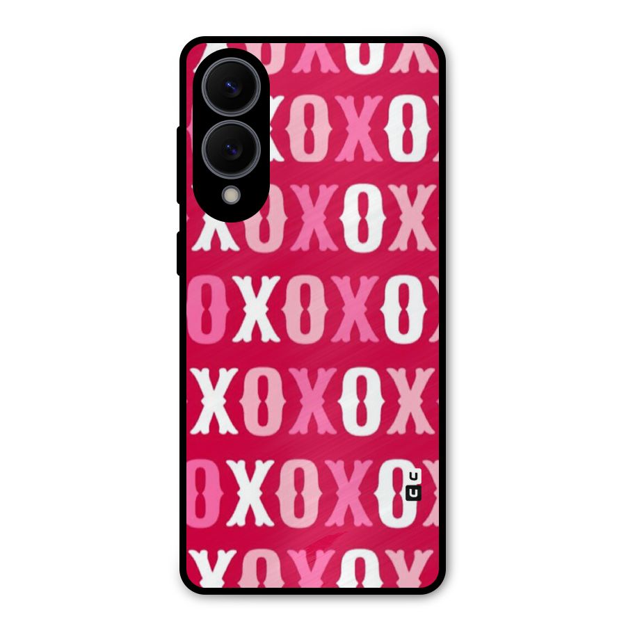 Pink White Xoxo Metal Back Case for Galaxy S25 Edge