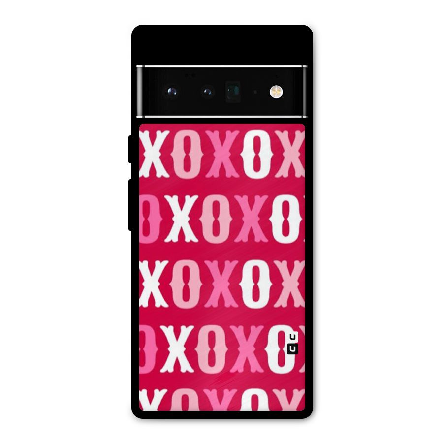 Pink White Xoxo Metal Back Case for Google Pixel 6 Pro