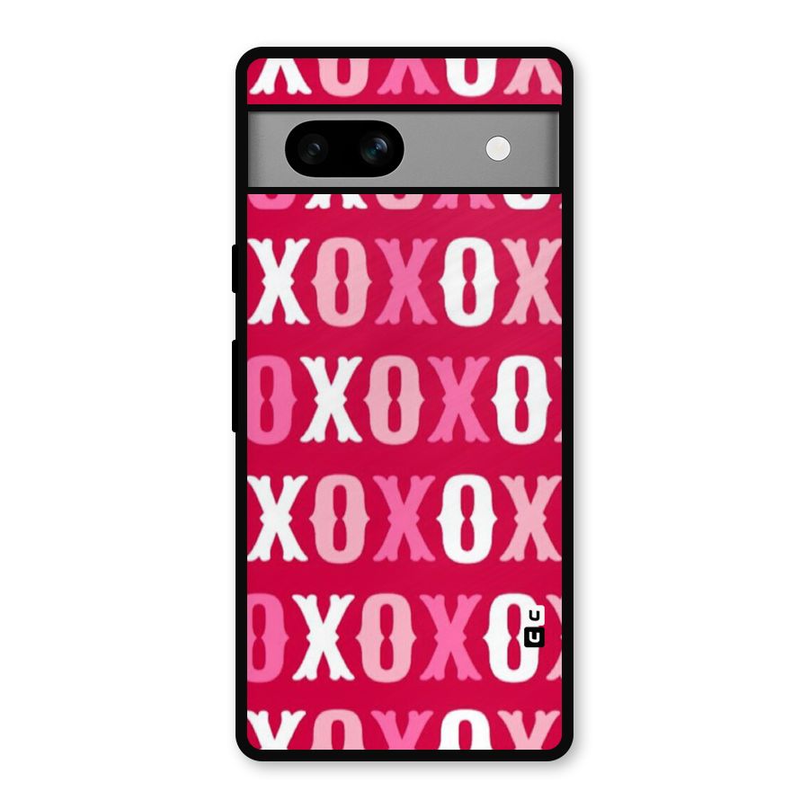 Pink White Xoxo Metal Back Case for Google Pixel 7a