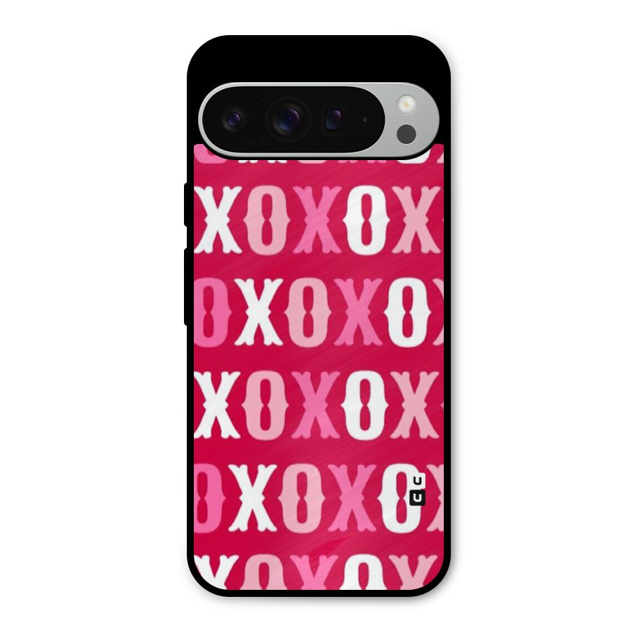 Pink White Xoxo Metal Back Case for Google Pixel 9 Pro XL