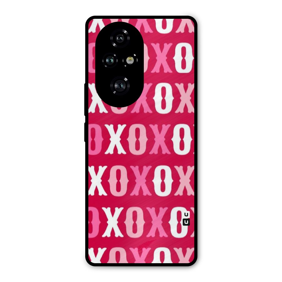 Pink White Xoxo Metal Back Case for Honor 200 Pro