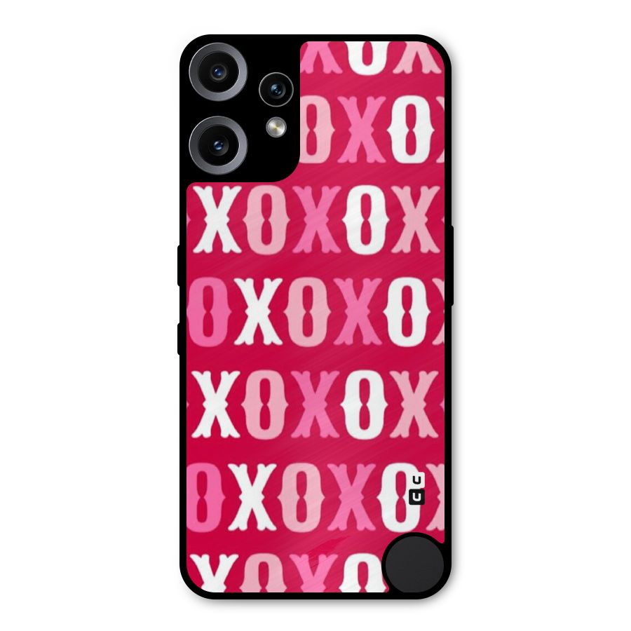 Pink White Xoxo Metal Back Case for Nothing CMF Phone 2 Pro
