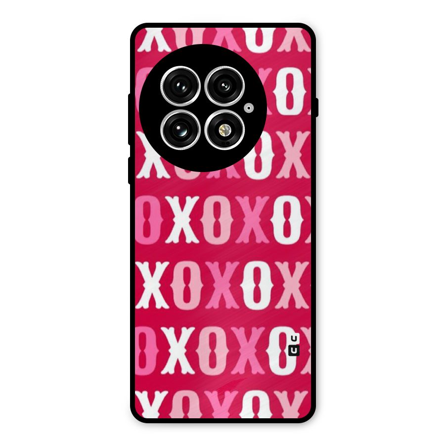 Pink White Xoxo Metal Back Case for OnePlus 13