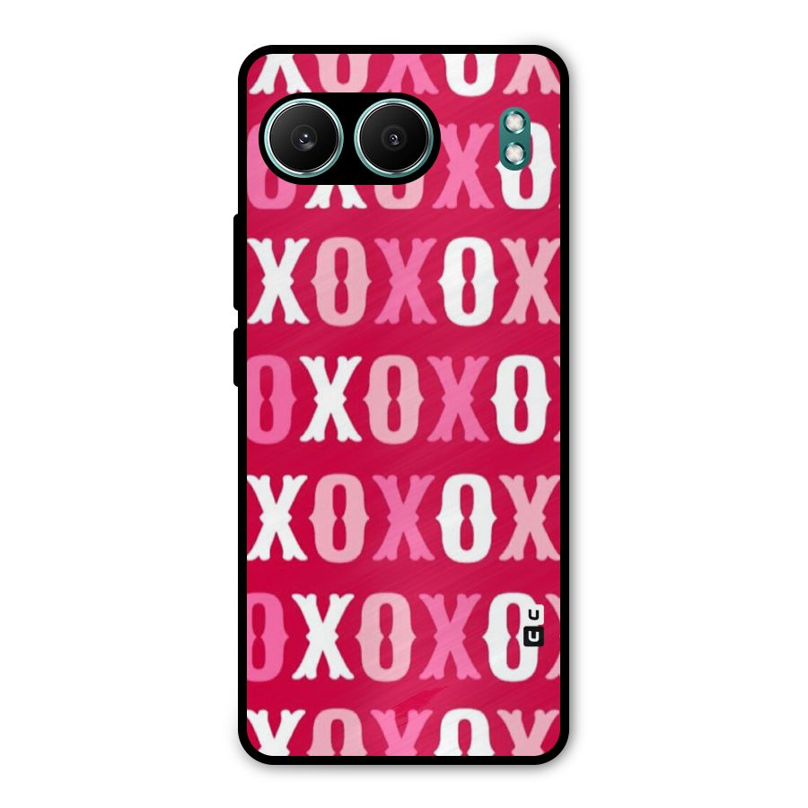 Pink White Xoxo Metal Back Case for OnePlus Nord 4