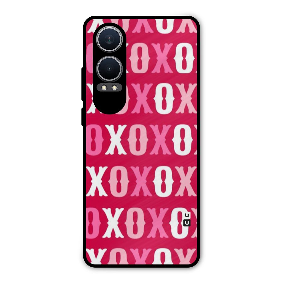 Pink White Xoxo Metal Back Case for OnePlus Nord CE4 Lite
