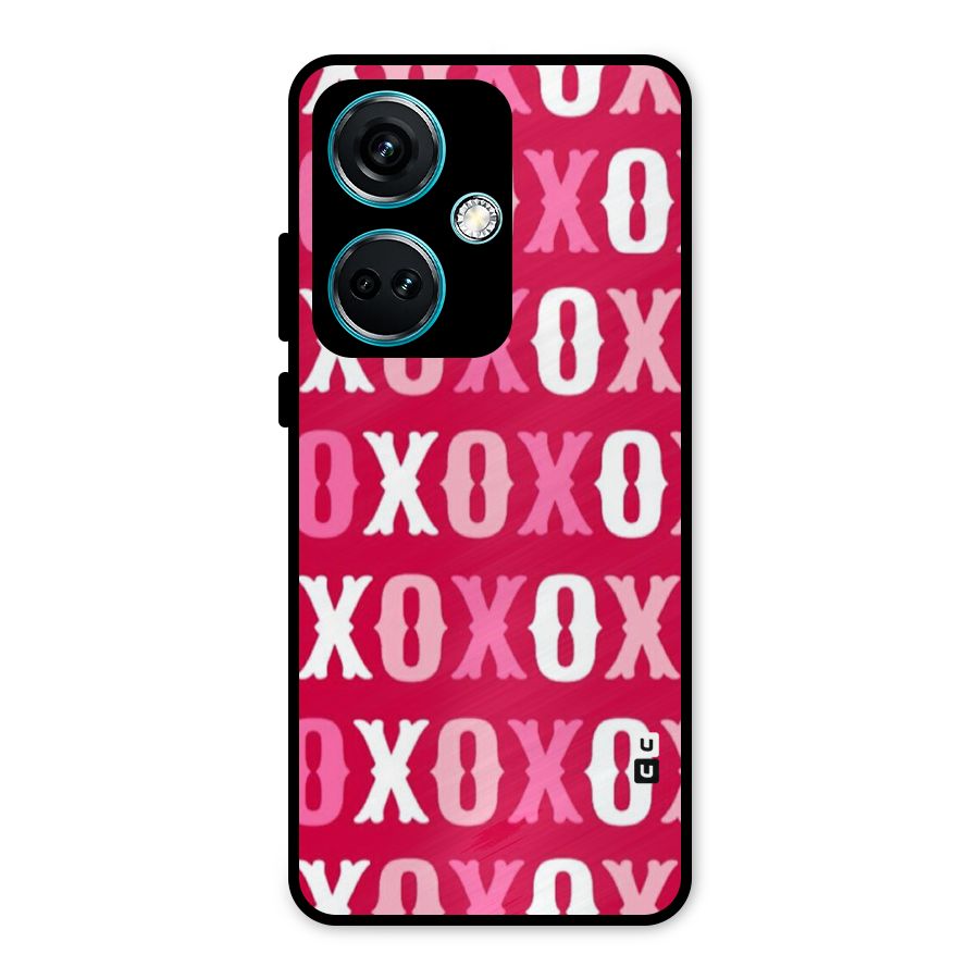 Pink White Xoxo Metal Back Case for OnePlus Nord CE 3 5G