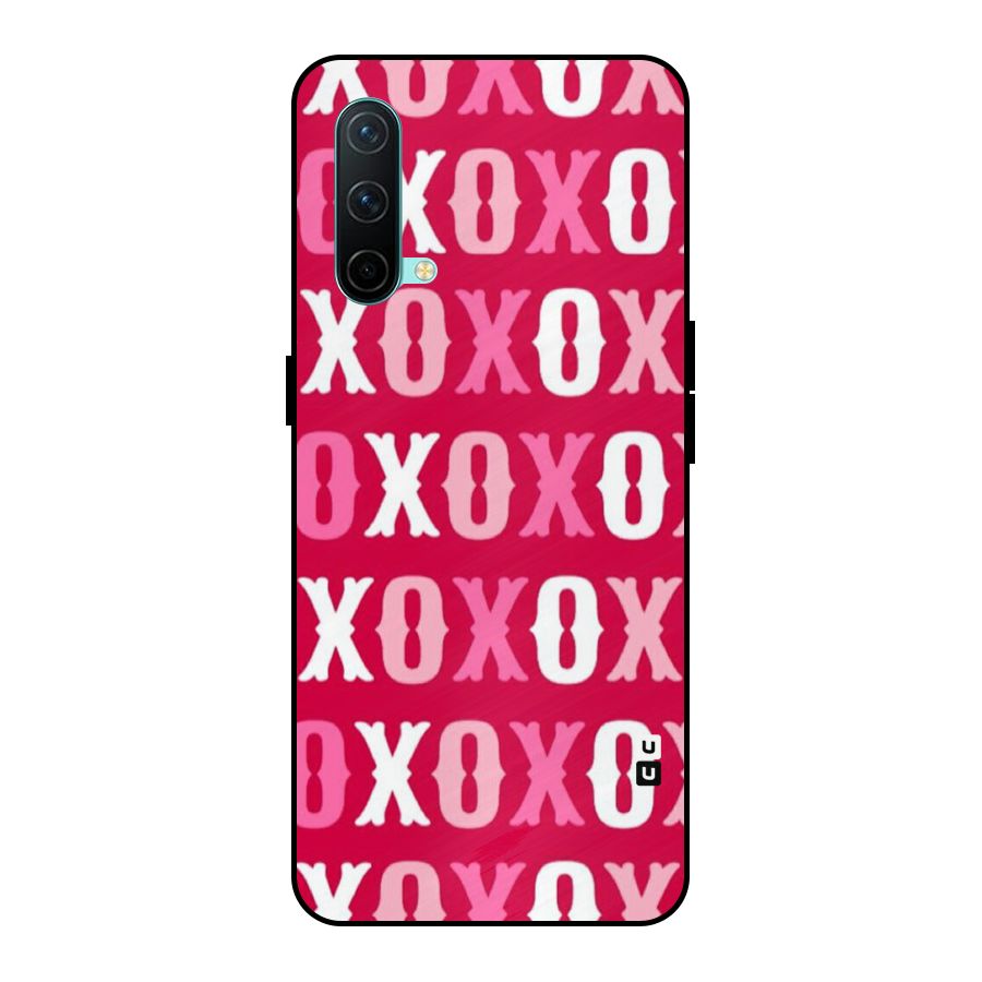 Pink White Xoxo Metal Back Case for OnePlus Nord CE 5G